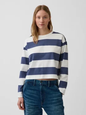 Pletené oversized zkrácené tričko