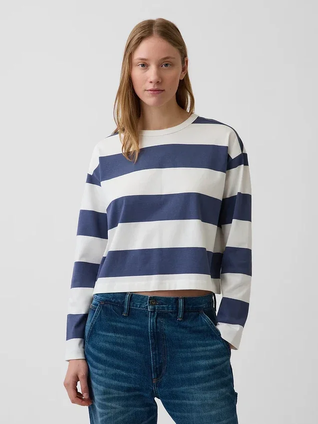 Pletené oversized zkrácené tričko