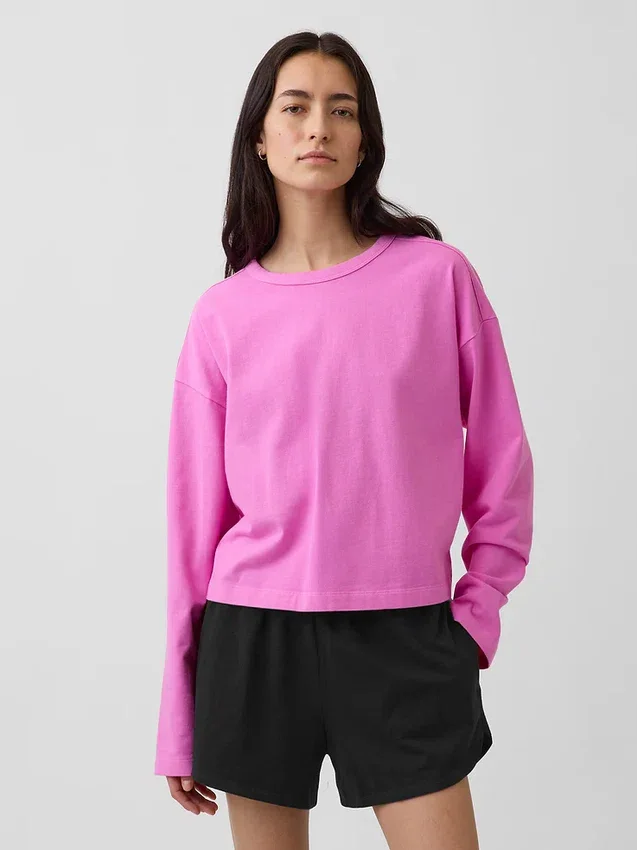 Pletené oversized zkrácené tričko