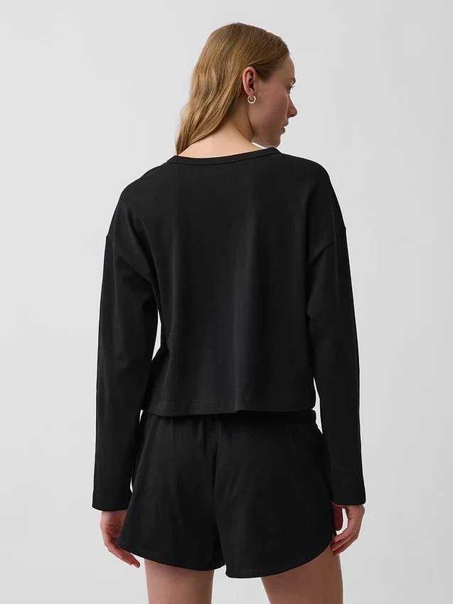 Pletené oversized zkrácené tričko