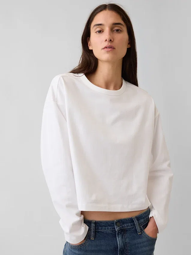 Pletené oversized zkrácené tričko