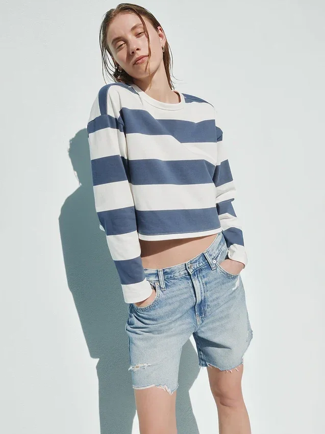 Pletené oversized zkrácené tričko