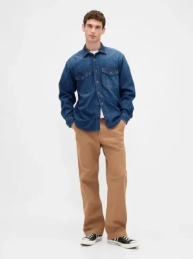 Plátěné volné kalhoty ve stylu 90. let