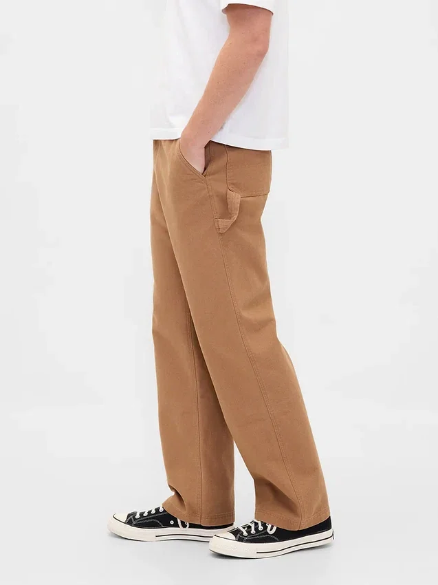 Plátěné volné kalhoty ve stylu 90. let