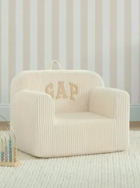 Pěnová židlička babyGap s žebrovaným velurem a logem