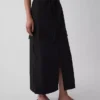 Popelinová volná maxi sukně typu cargo