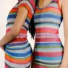 Průsvitné maxi šaty Gapstudio Happy Stripe