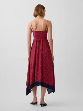 Pruhované midi šaty ve stylu kapesníku