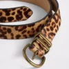 Pás z telecí kůže s leopardím vzorem
