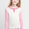 Pyžamové tričko Henley s barevnými bloky