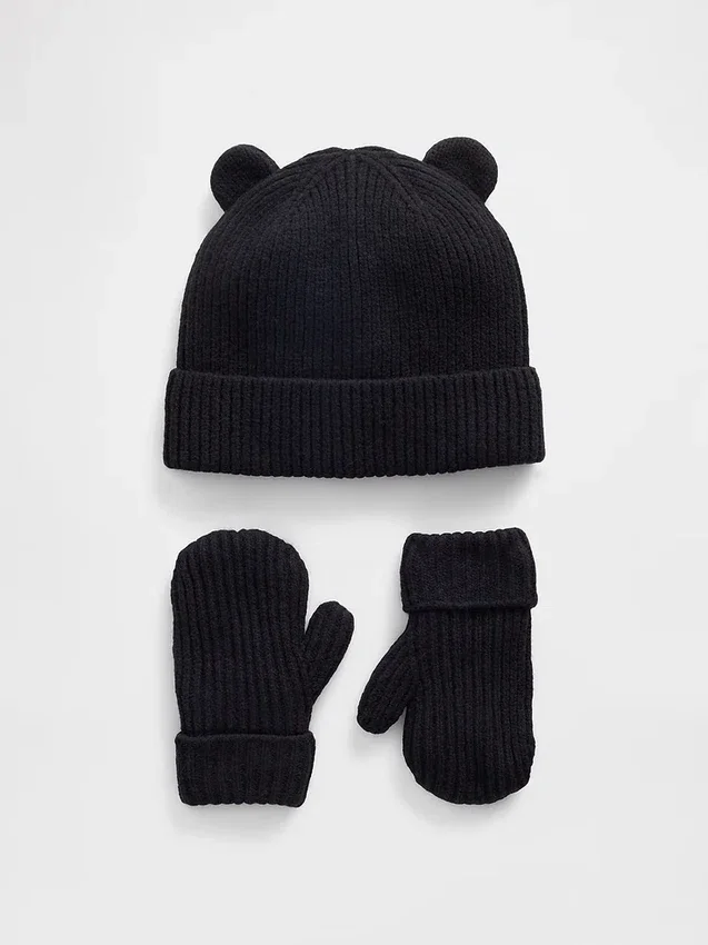 Sada čepice a rukavic CashSoft Bear pro miminka a Batolata