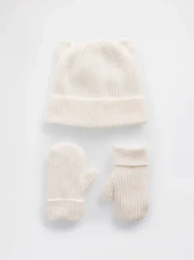 Sada čepice a rukavic CashSoft Bear pro miminka a Batolata
