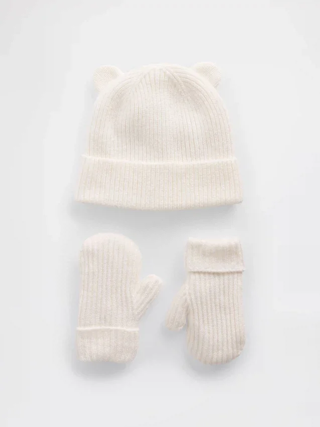 Sada čepice a rukavic CashSoft Bear pro miminka a Batolata