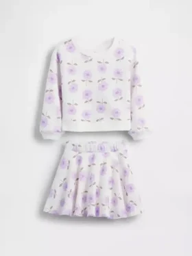 Sada květinové sukně a mikiny pro miminka a batolata z materiálu Vintagesoft