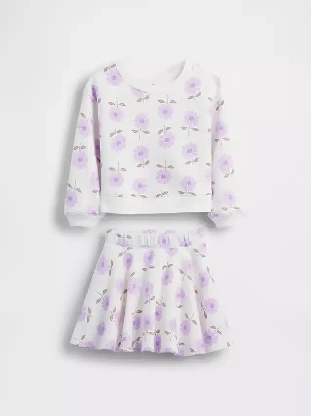 Sada květinové sukně a mikiny pro miminka a batolata z materiálu Vintagesoft