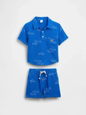 Sada pro miminka a batolata: bavlněné gázové polokošile a kalhotky