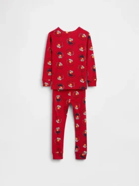 Sada pyžama pro miminka a Batolata Sesame Street z organické česané bavlny s motivem Elma