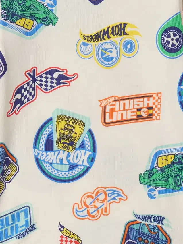 Sada pyžama z organické česané bavlny Hot Wheels pro miminka a batolata