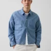Sako z chambray v boxy střihu
