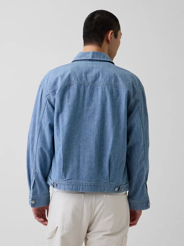 Sako z chambray v boxy střihu