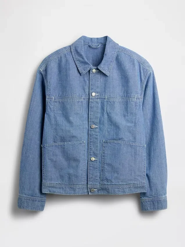 Sako z chambray v boxy střihu