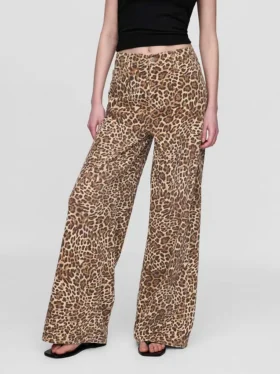 Středně vysoké, ultraměkké leopardí baggy džíny