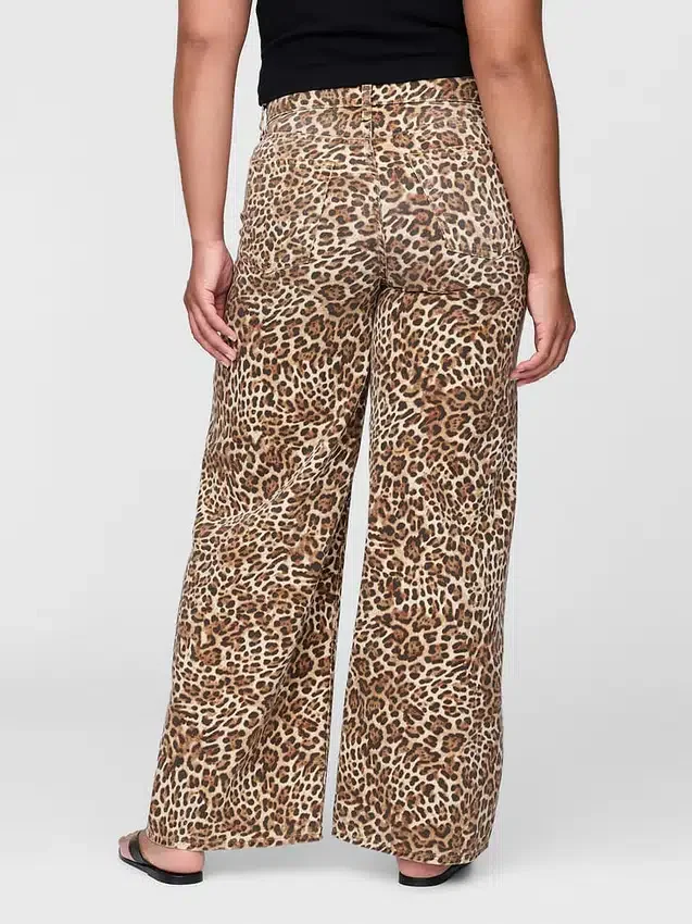 Středně vysoké, ultraměkké leopardí baggy džíny