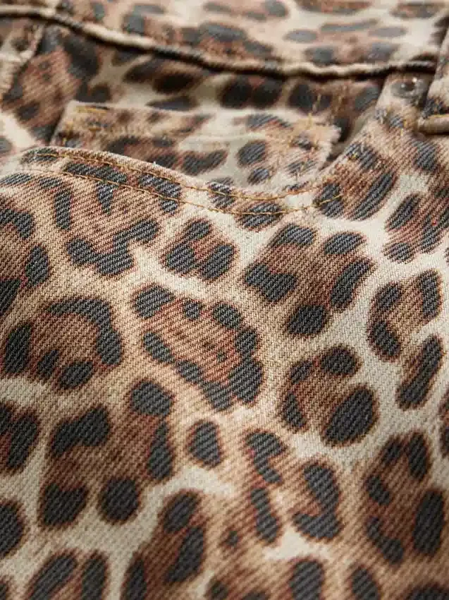 Středně vysoké, ultraměkké leopardí baggy džíny