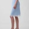 Sukně z lněné směsi s krajkovým lemem