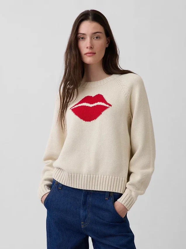 Svetr Kiss s raglánovými rukávy ze 100 % bavlny