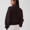 Texturovaná bavlněná mikina s polovičním zipem v oversized střihu
