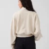 Texturovaná bavlněná mikina s polovičním zipem v oversized střihu