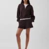 Texturovaná bavlněná mikina s polovičním zipem v oversized střihu