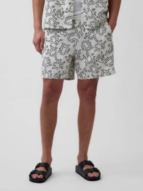 Texturované volné šortky Keith Haring