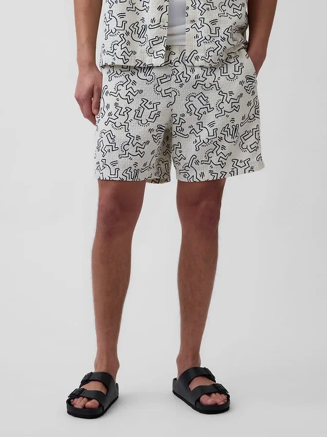 Texturované volné šortky Keith Haring