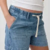 Těhotenské šortky s celoplošným panelem z ultrajemného denimu