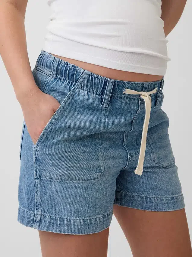 Těhotenské šortky s celoplošným panelem z ultrajemného denimu