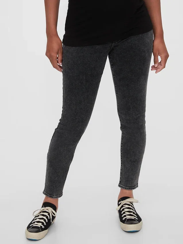 Těhotenské skinny džíny s vsadkou