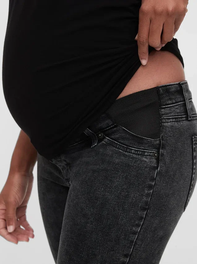 Těhotenské skinny džíny s vsadkou