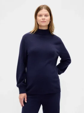 Těhotenský svetr s rolákem z materiálu CashSoft