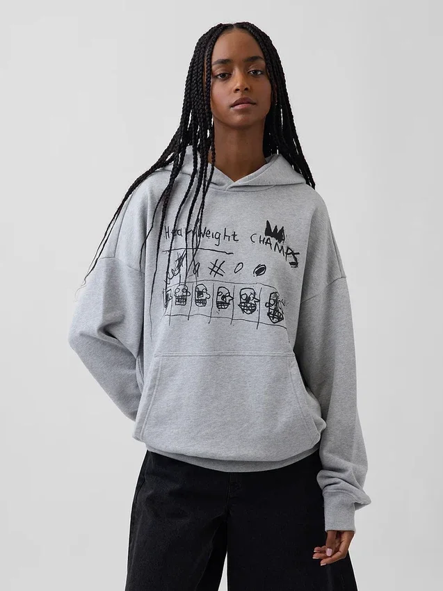 Těžká mikina s kapucí Jean-Michel Basquiat