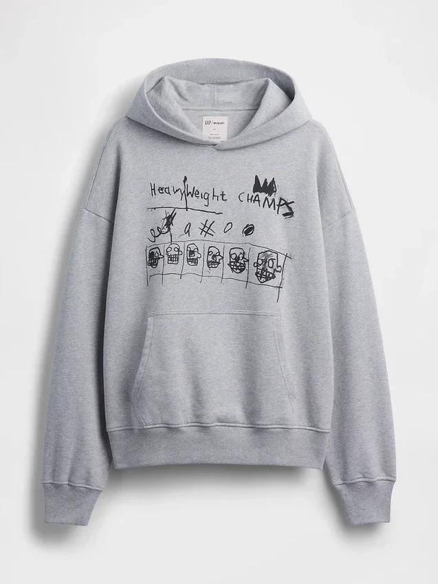 Těžká mikina s kapucí Jean-Michel Basquiat