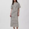 Těžké oversized maxi tričkové šaty