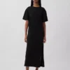 Těžké oversized maxi tričkové šaty
