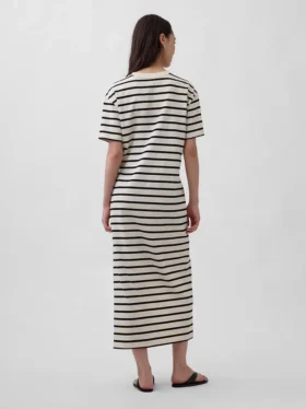 Těžké oversized maxi tričkové šaty