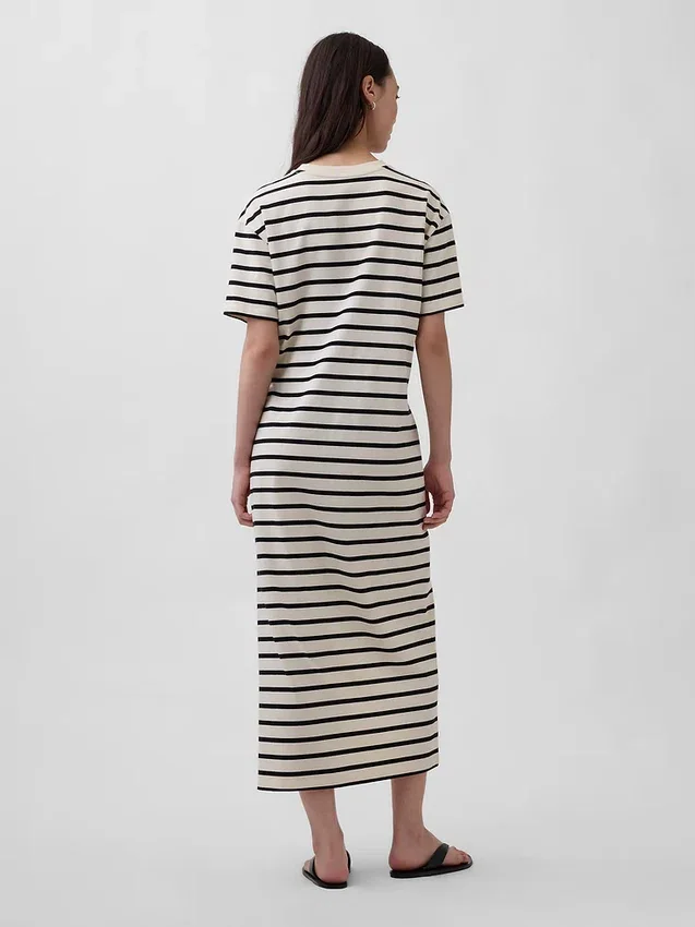 Těžké oversized maxi tričkové šaty