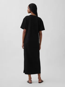 Těžké oversized maxi tričkové šaty