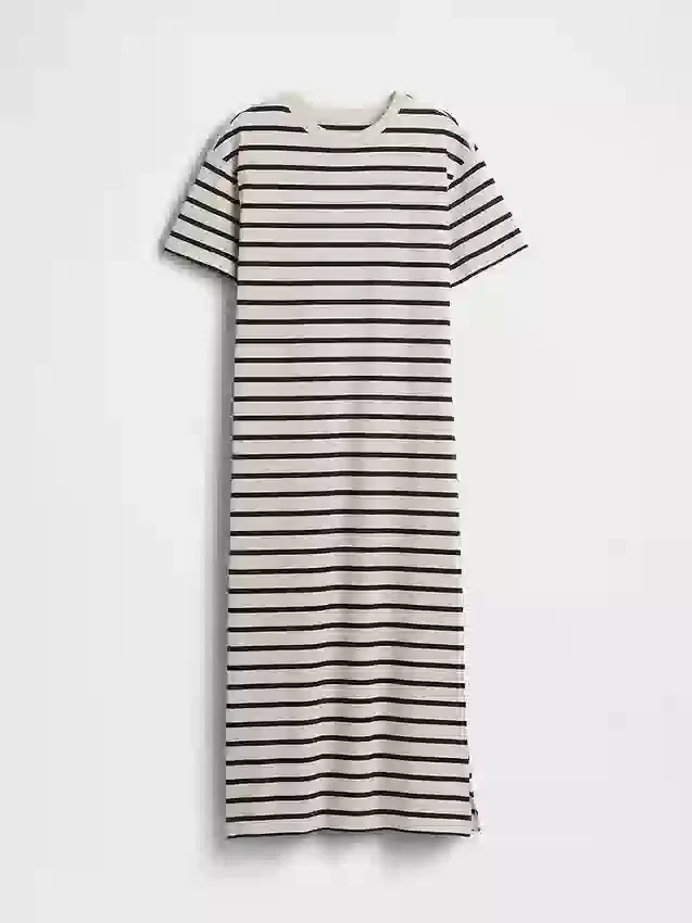 Těžké oversized maxi tričkové šaty