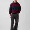 Těžká oversized mikina s pruhy a polozipem