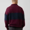 Těžká oversized mikina s pruhy a polozipem